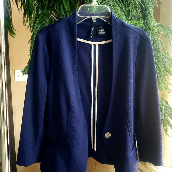 New Directions Petite Navy Blazer PM - Picture 1 of 4